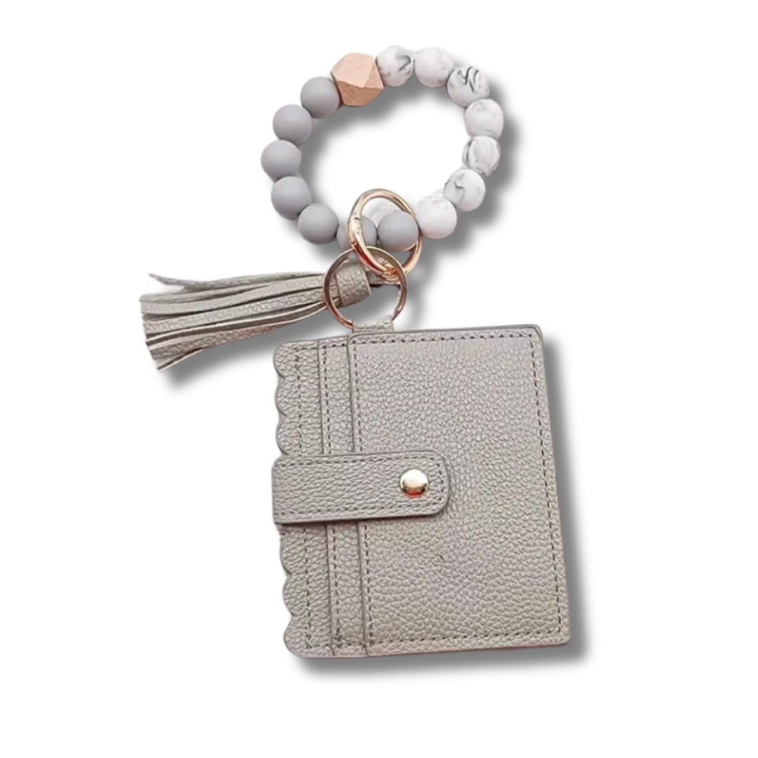 Solid Gray Wristlet