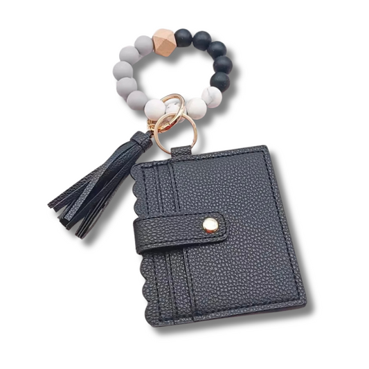 Solid Black Wristlet