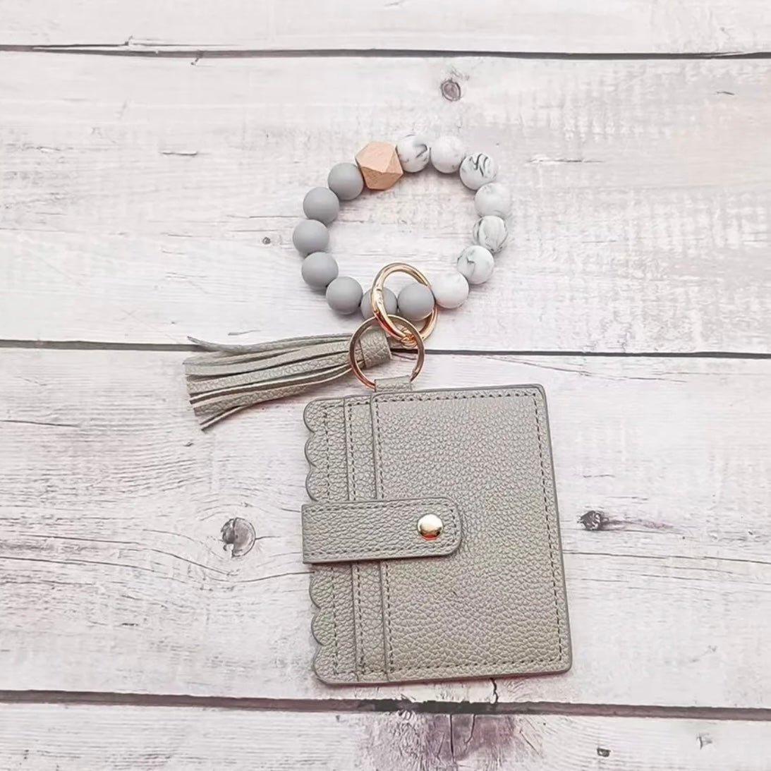 Solid Gray Wristlet