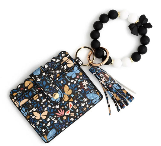 Midnight Flower Wristlet