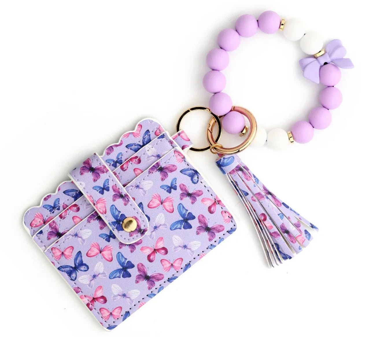 Lavender Butterfly Wristlet