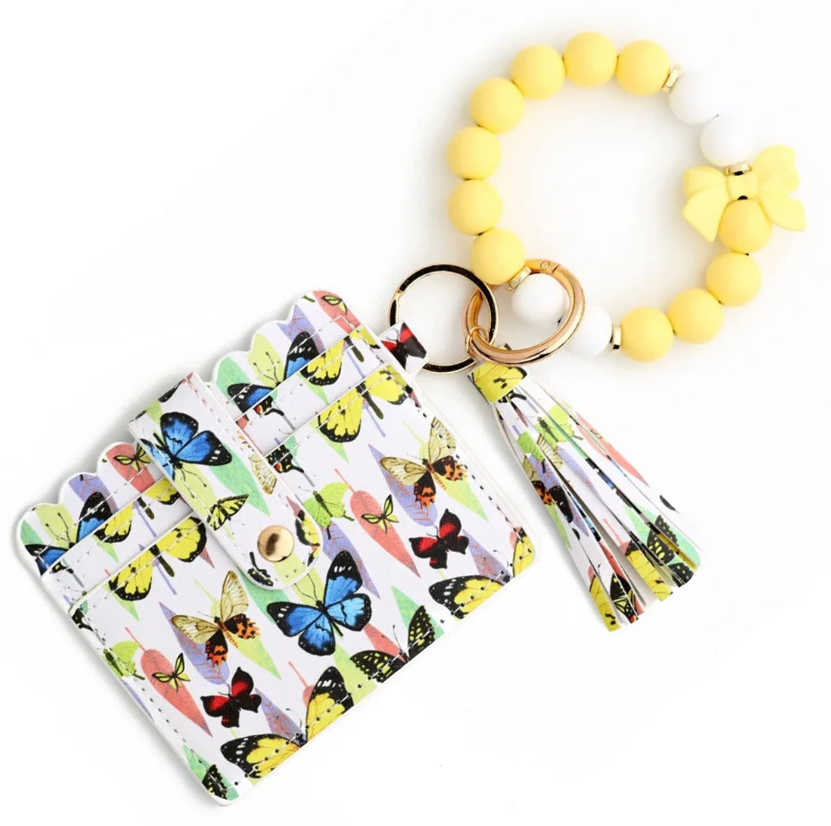 Yellow Mellow Butterfly Wristlet